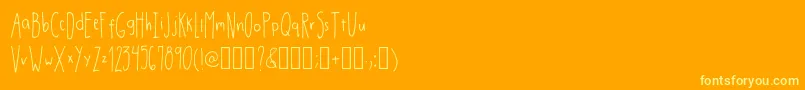 DrmhandwrittenthinRegular Font – Yellow Fonts on Orange Background