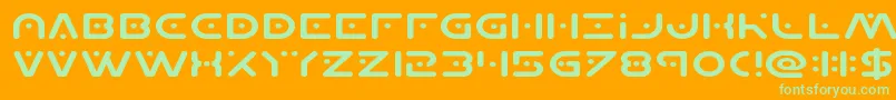 Planetxcompactexpand Font – Green Fonts on Orange Background