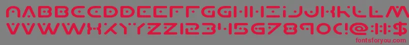 フォントPlanetxcompactexpand – 赤い文字の灰色の背景