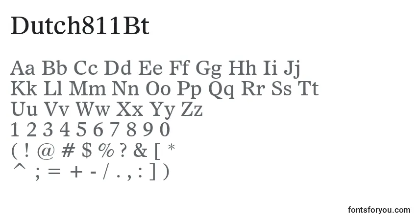 Шрифт Dutch811Bt – алфавит, цифры, специальные символы