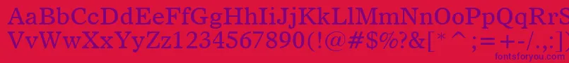 フォントDutch811Bt – 赤い背景に紫のフォント