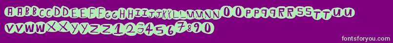 Eightballer Font – Green Fonts on Purple Background