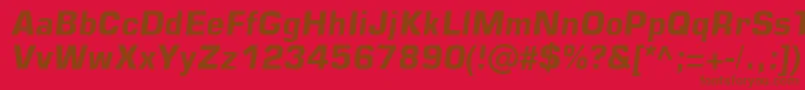 フォントSquare721DmItalic – 赤い背景に茶色の文字