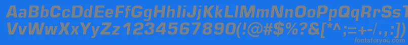 フォントSquare721DmItalic – 青い背景に灰色の文字
