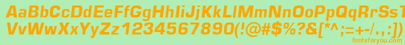 Шрифт Square721DmItalic – оранжевые шрифты на зелёном фоне