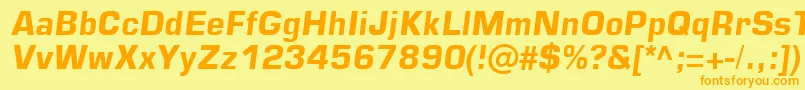 Square721DmItalic Font – Orange Fonts on Yellow Background