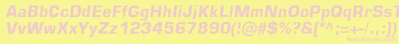 Square721DmItalic-Schriftart – Rosa Schriften auf gelbem Hintergrund