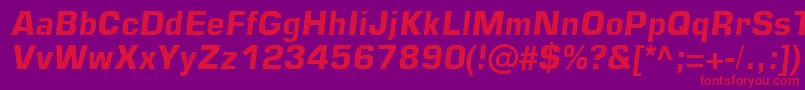 Square721DmItalic Font – Red Fonts on Purple Background