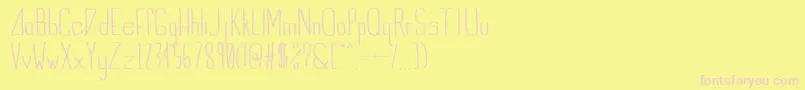 IndieSummerunfilled-fontti – vaaleanpunaiset fontit keltaisella taustalla