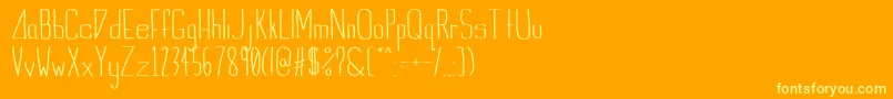 IndieSummerunfilled Font – Yellow Fonts on Orange Background