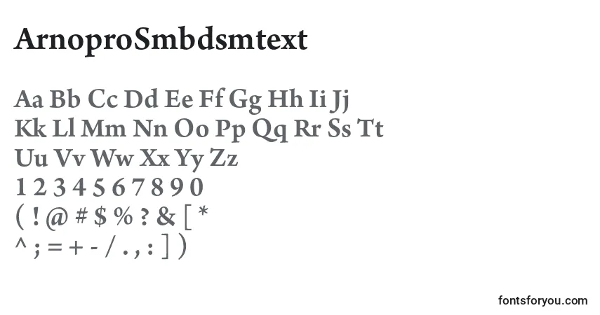 Fuente ArnoproSmbdsmtext - alfabeto, números, caracteres especiales