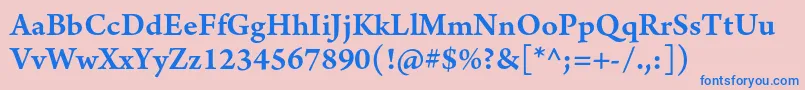 ArnoproSmbdsmtext Font – Blue Fonts on Pink Background