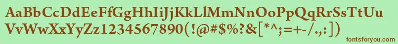 ArnoproSmbdsmtext Font – Brown Fonts on Green Background