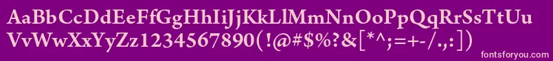 ArnoproSmbdsmtext Font – Pink Fonts on Purple Background