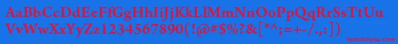 ArnoproSmbdsmtext Font – Red Fonts on Blue Background