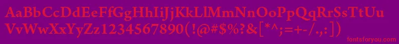 ArnoproSmbdsmtext Font – Red Fonts on Purple Background