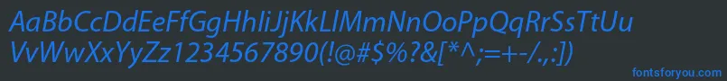 MyriadproIt Font – Blue Fonts on Black Background