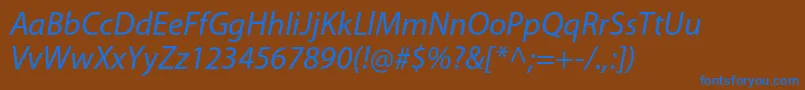 More about MyriadproIt Font MyriadproIt Font – Blue Fonts on Brown Background