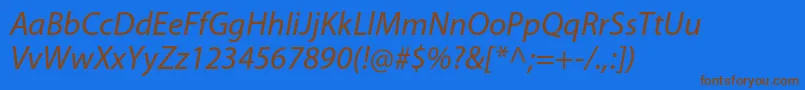 MyriadproIt Font – Brown Fonts on Blue Background