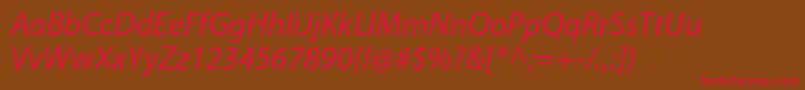 MyriadproIt Font – Red Fonts on Brown Background
