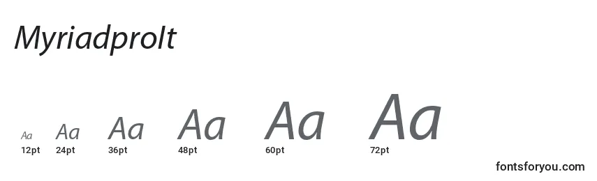MyriadproIt Font Sizes
