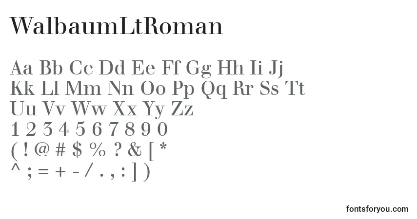 WalbaumLtRomanフォント–アルファベット、数字、特殊文字