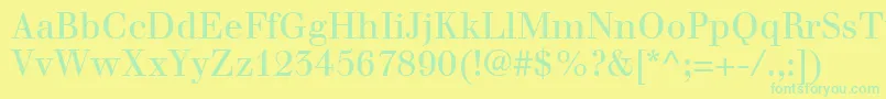 WalbaumLtRoman Font – Green Fonts on Yellow Background