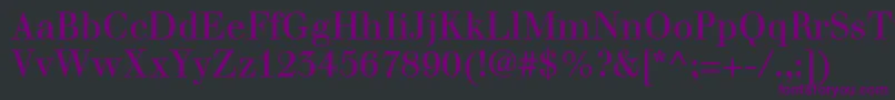 Czcionka WalbaumLtRoman – fioletowe czcionki na czarnym tle