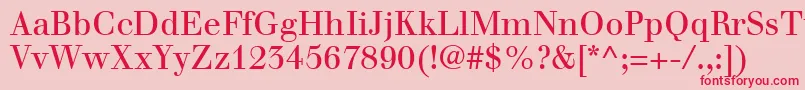 WalbaumLtRoman-Schriftart – Rote Schriften auf rosa Hintergrund