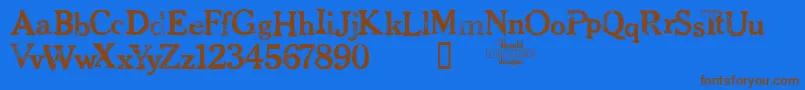 CheltpressTrial Font – Brown Fonts on Blue Background