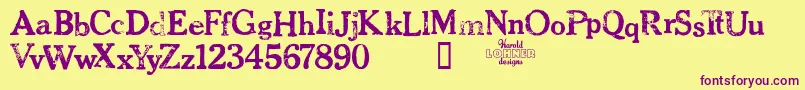 CheltpressTrial Font – Purple Fonts on Yellow Background