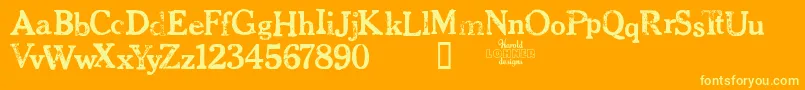 CheltpressTrial Font – Yellow Fonts on Orange Background