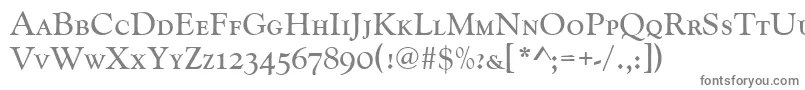 Goudycatsctreg-fontti – harmaat kirjasimet valkoisella taustalla