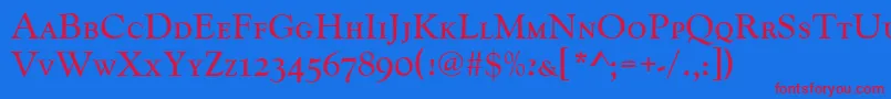 Goudycatsctreg Font – Red Fonts on Blue Background