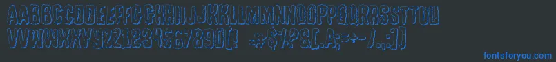 TussleOutline Font – Blue Fonts on Black Background
