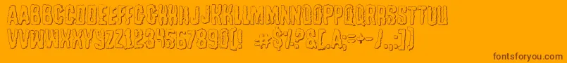 TussleOutline Font – Brown Fonts on Orange Background