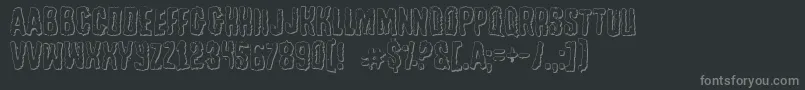 TussleOutline-Schriftart – Graue Schriften auf schwarzem Hintergrund