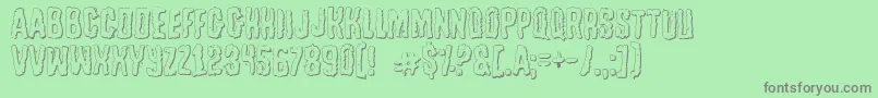 TussleOutline Font – Gray Fonts on Green Background