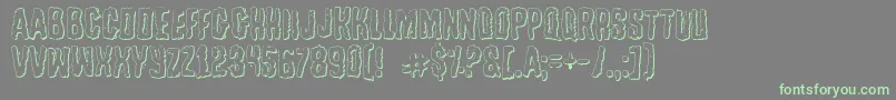 TussleOutline Font – Green Fonts on Gray Background