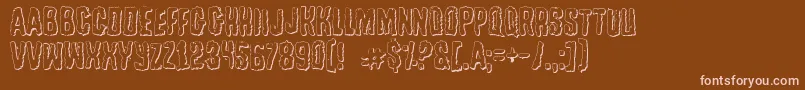 TussleOutline-Schriftart – Rosa Schriften auf braunem Hintergrund