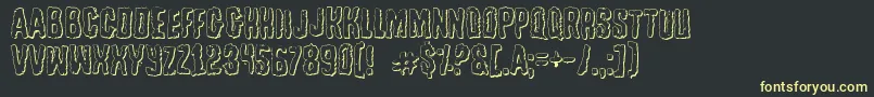 TussleOutline Font – Yellow Fonts on Black Background