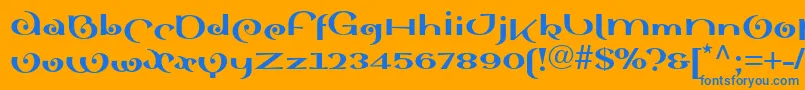 Sinahblackll Font – Blue Fonts on Orange Background