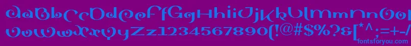 Sinahblackll-Schriftart – Blaue Schriften auf violettem Hintergrund