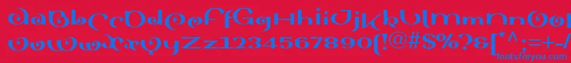 Sinahblackll Font – Blue Fonts on Red Background