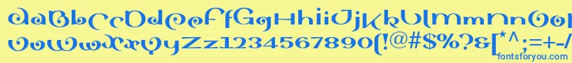 Sinahblackll Font – Blue Fonts on Yellow Background