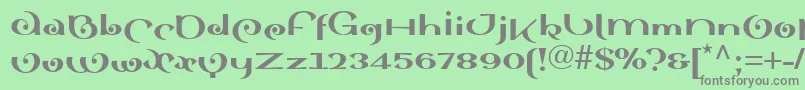 フォントSinahblackll – 緑の背景に灰色の文字