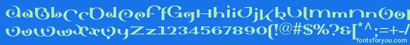 Sinahblackll Font – Green Fonts on Blue Background