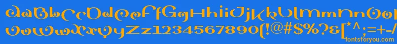 Sinahblackll Font – Orange Fonts on Blue Background