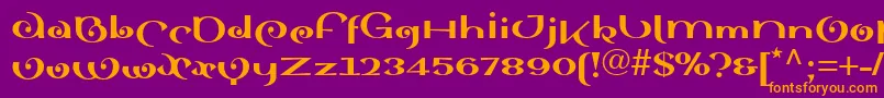 Sinahblackll Font – Orange Fonts on Purple Background