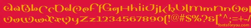 Sinahblackll Font – Orange Fonts on Red Background